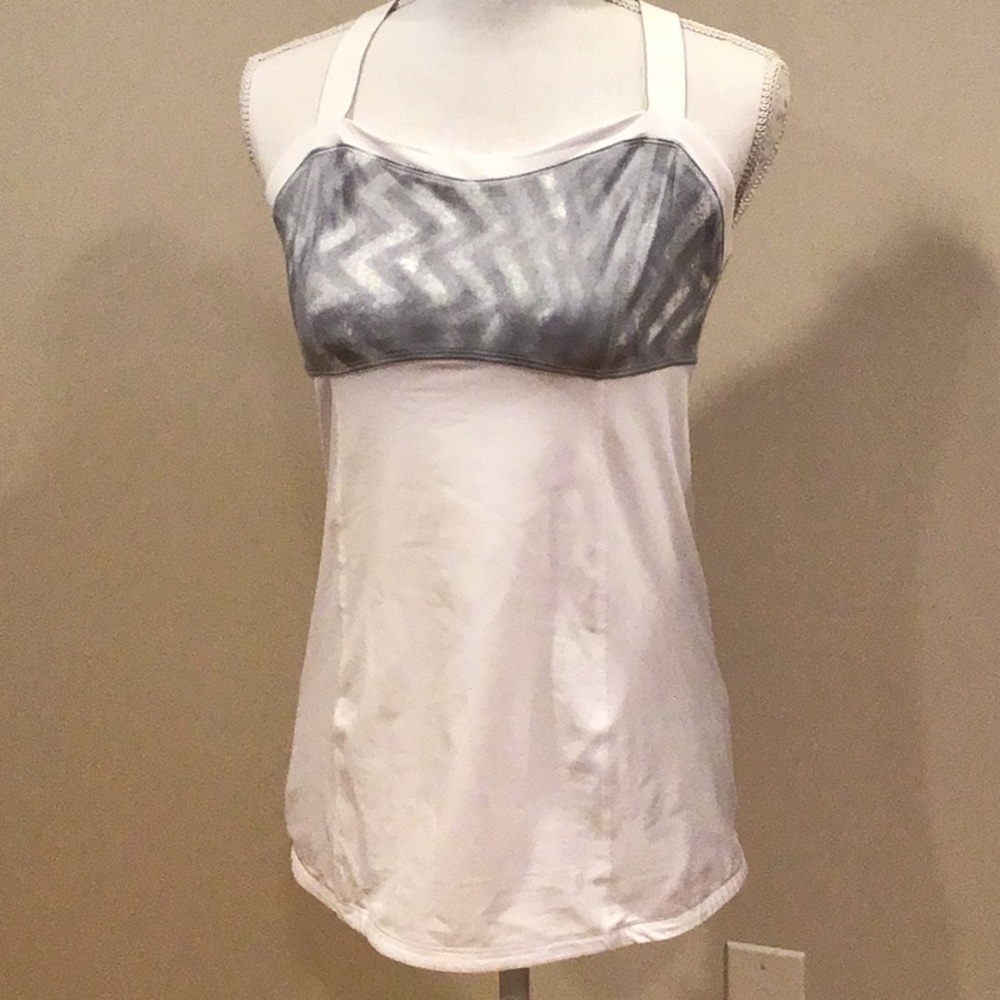 Lululemon white/gray tank